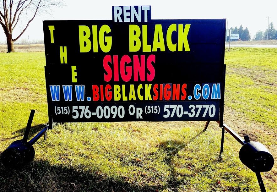 Big Black Signs portable black sign with bright changeable lettering